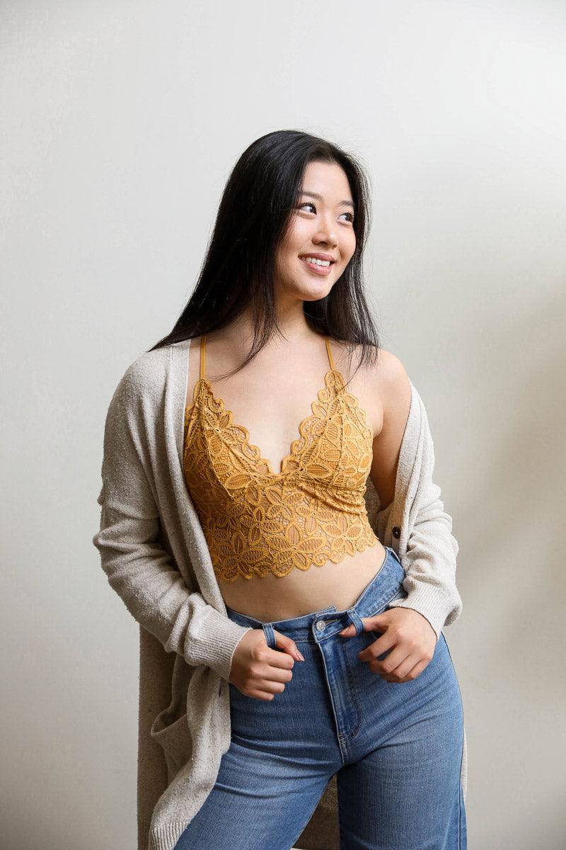 Forma's Daisy Lace Bralette, featuring a charming daisy lace design for a touch of whimsy and comfort.