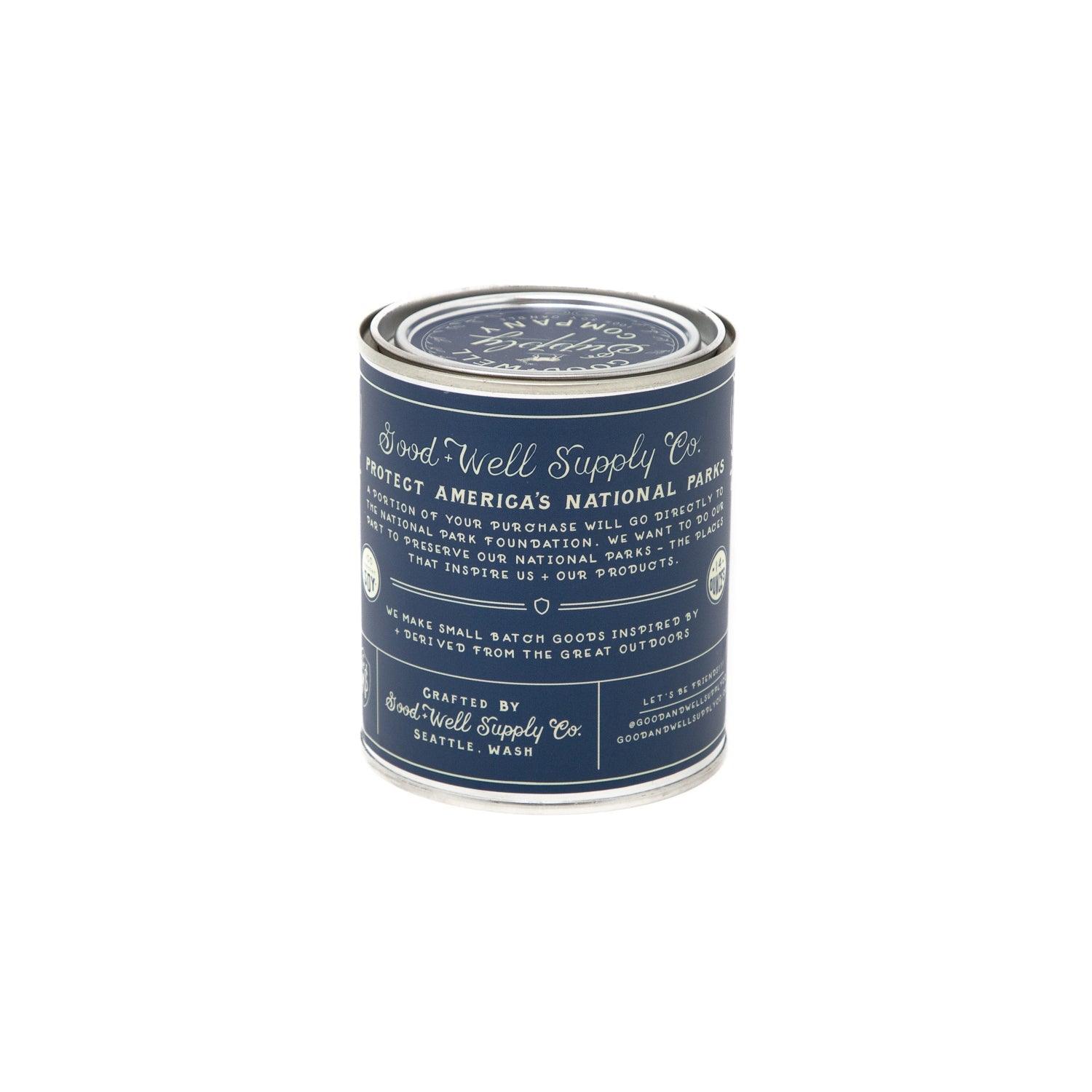 Rainier Soy Candle in sustainable packaging, diffusing a refreshing scent evocative of the tranquil mountain air.