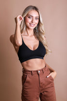 Forma's Seamless Front Lace Bralette, featuring a delicate lace front and a comfortable, seamless design.