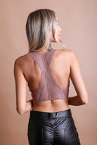 Forma's Seamless Front Lace Bralette, featuring a delicate lace front and a comfortable, seamless design.
