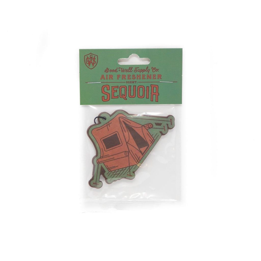 Sequoia Air Freshener in eco-friendly packaging, diffusing a deep, woodsy scent reminiscent of the ancient sequoia forest.