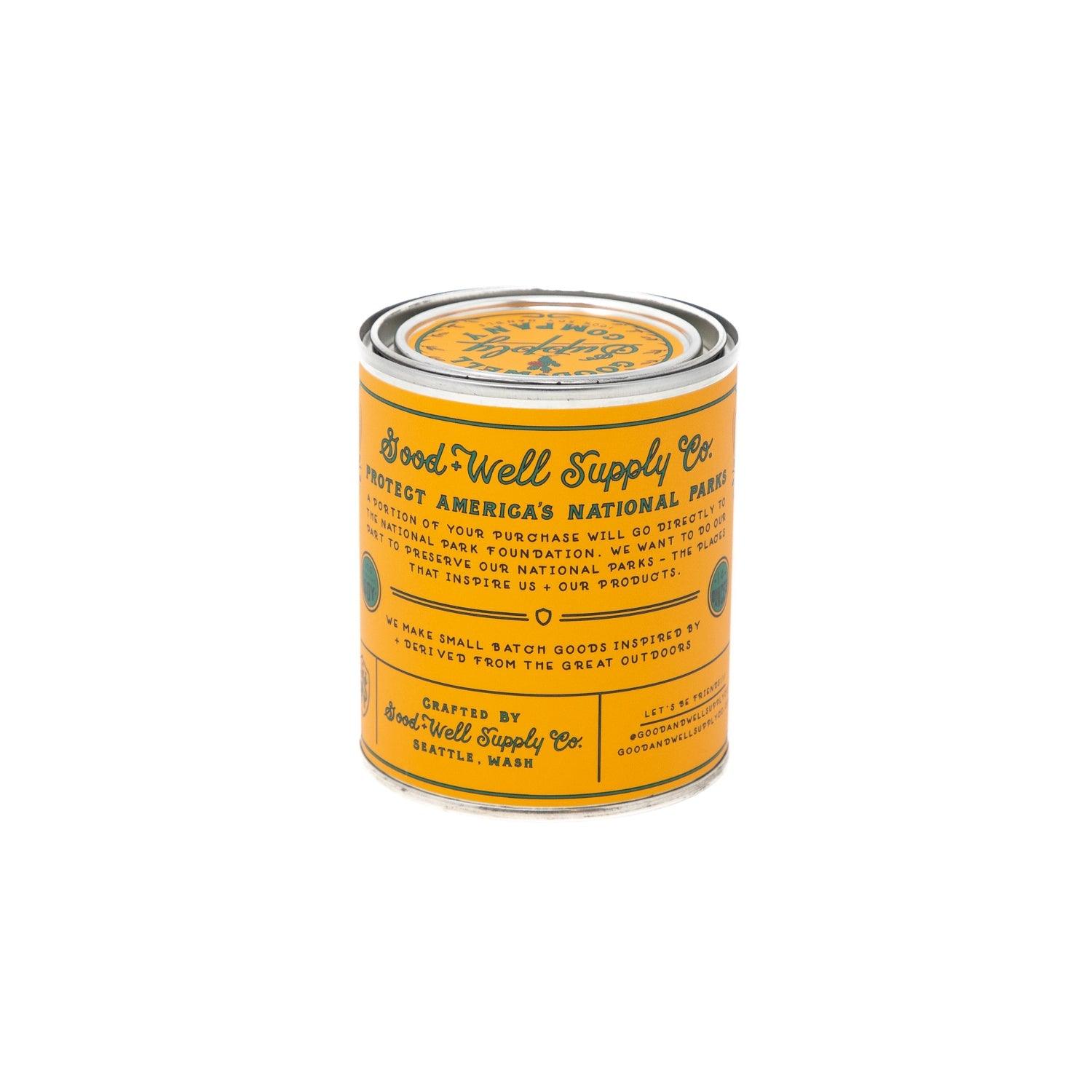 Zion Soy Candle in sustainable packaging, diffusing a striking, earthy scent reminiscent of the unique desert park.